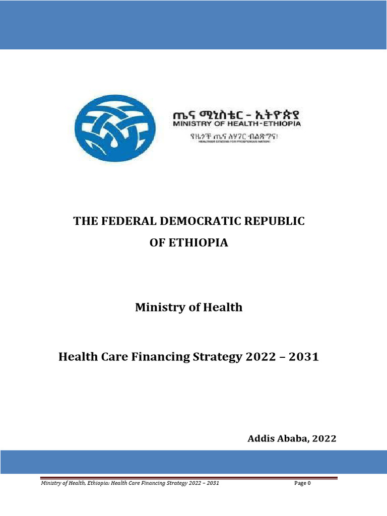 Ethiopia Health Care Financing Strategy 2022-2031 | PDF | Health Care ...