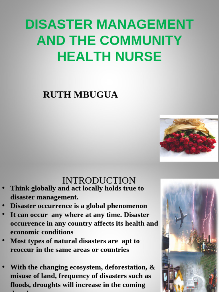 Community Health Nurse in Disaster Management | PDF | Emergency Management