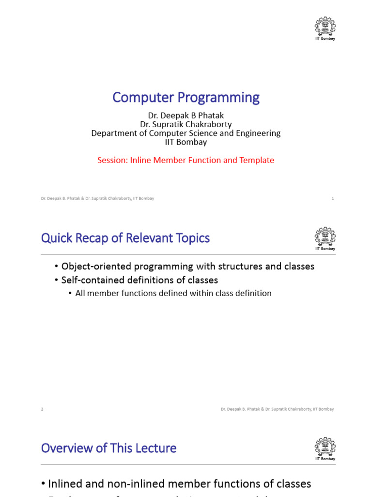 C++ Inline Functions and Templates | PDF | Computer Programming ...