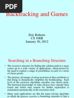 Backtracking and Games: Eric Roberts CS 106B January 30, 2012