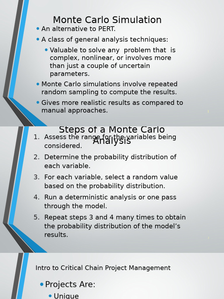 Monte Carlo & Critical Chain Project Management | PDF | Monte Carlo ...