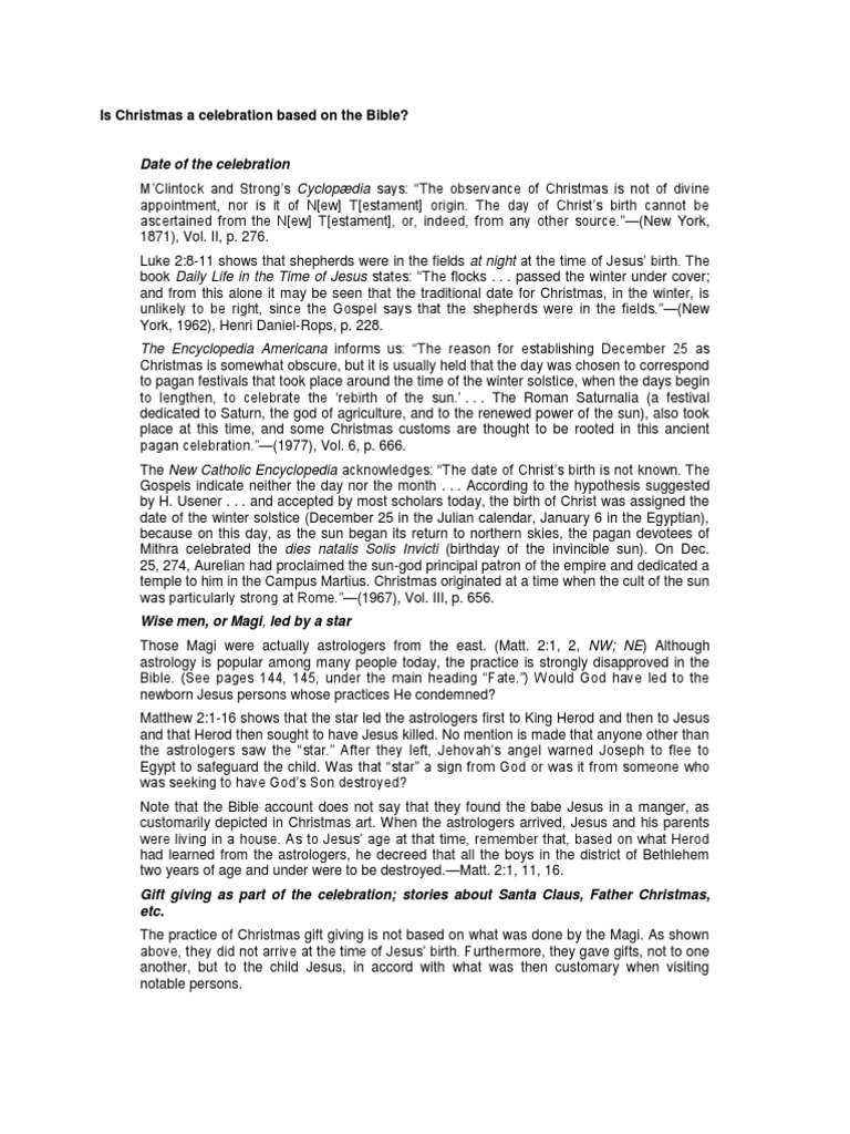 Why We Don't Celebrate Christmas PDF Christmas Biblical Magi