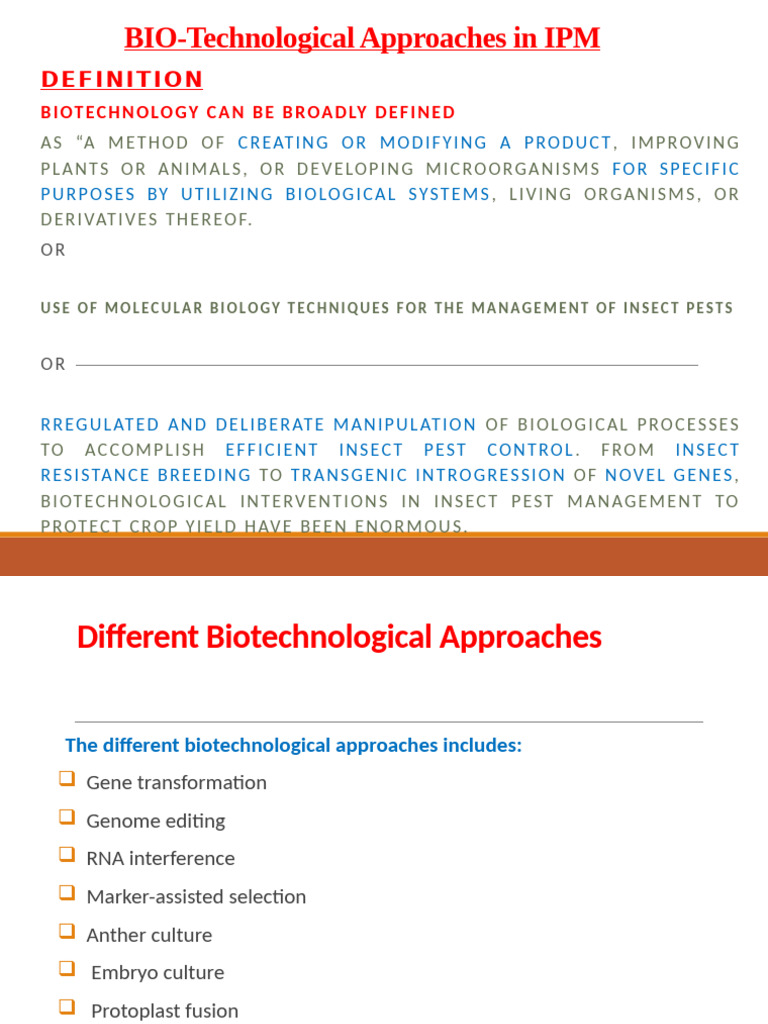Biotech Methods for Insect Pest Control | PDF | Genetically Modified ...