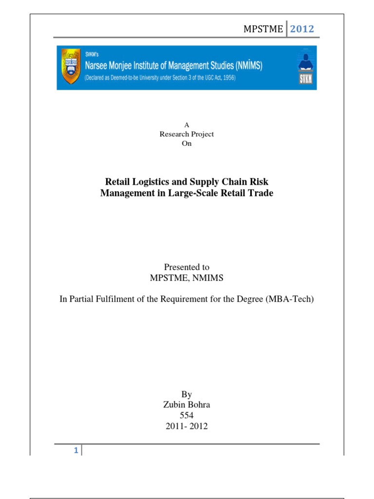 Retail Risk Management Framework | PDF | Supply Chain | Supply Chain ...
