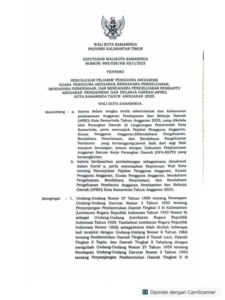SK Pa Kpa Bendahara No 028 Tahun 2025 | PDF