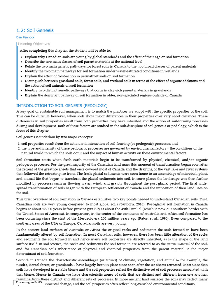 1.2_ Soil Genesis - Geosciences LibreTexts | PDF | Rock (Geology) | Soil
