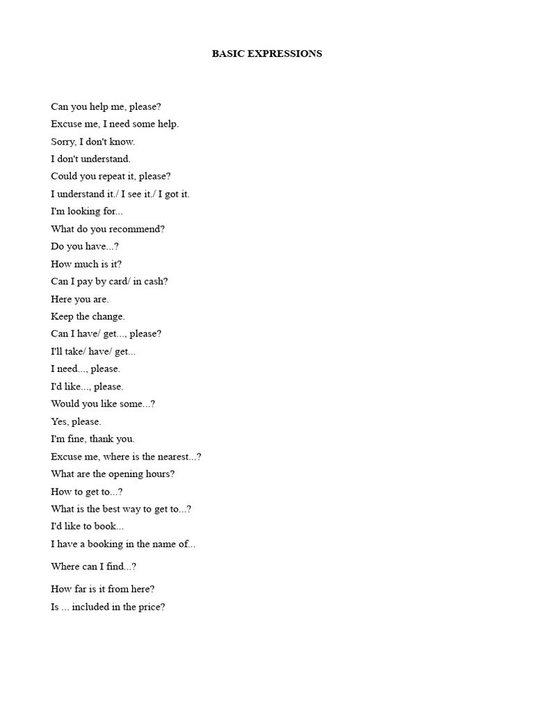 Basic Expressions | PDF