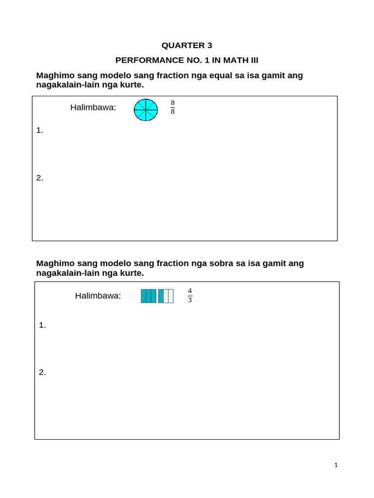 Math - Performance Task No.1 3rd Quarter | PDF