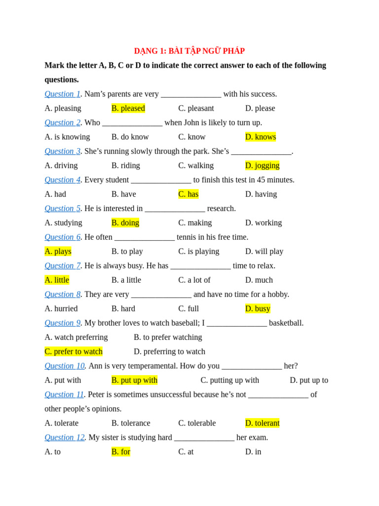 Grammar and Sentence Transformation Exercises | PDF