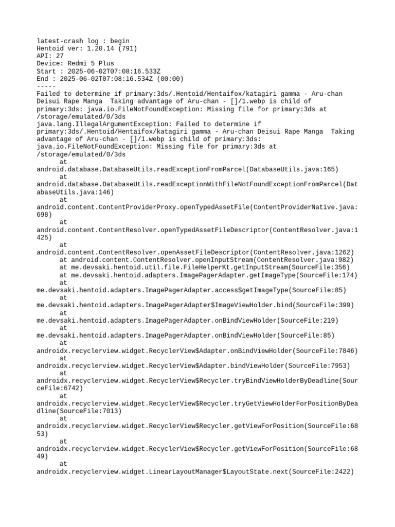 Hentoid App Crash Report 1.20.14 | PDF | Information Appliances ...