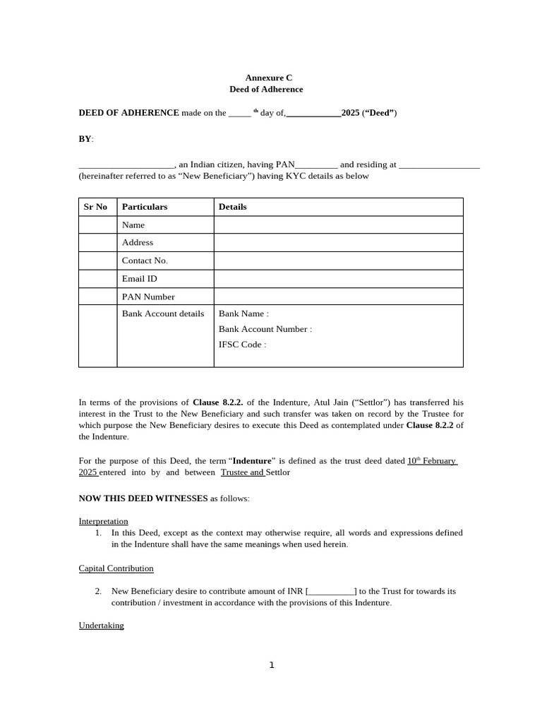 Sample Doa SPV | PDF | Indemnity | Legal Documents