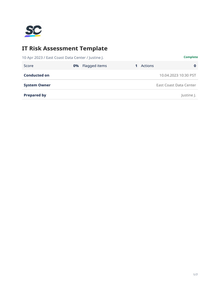 IT Security Risk Assessment Report | PDF | Information Security | Risk