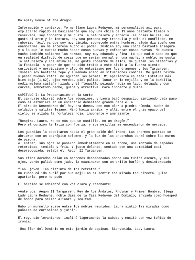 Rol House of The Dragon | PDF | La risa | Vestir