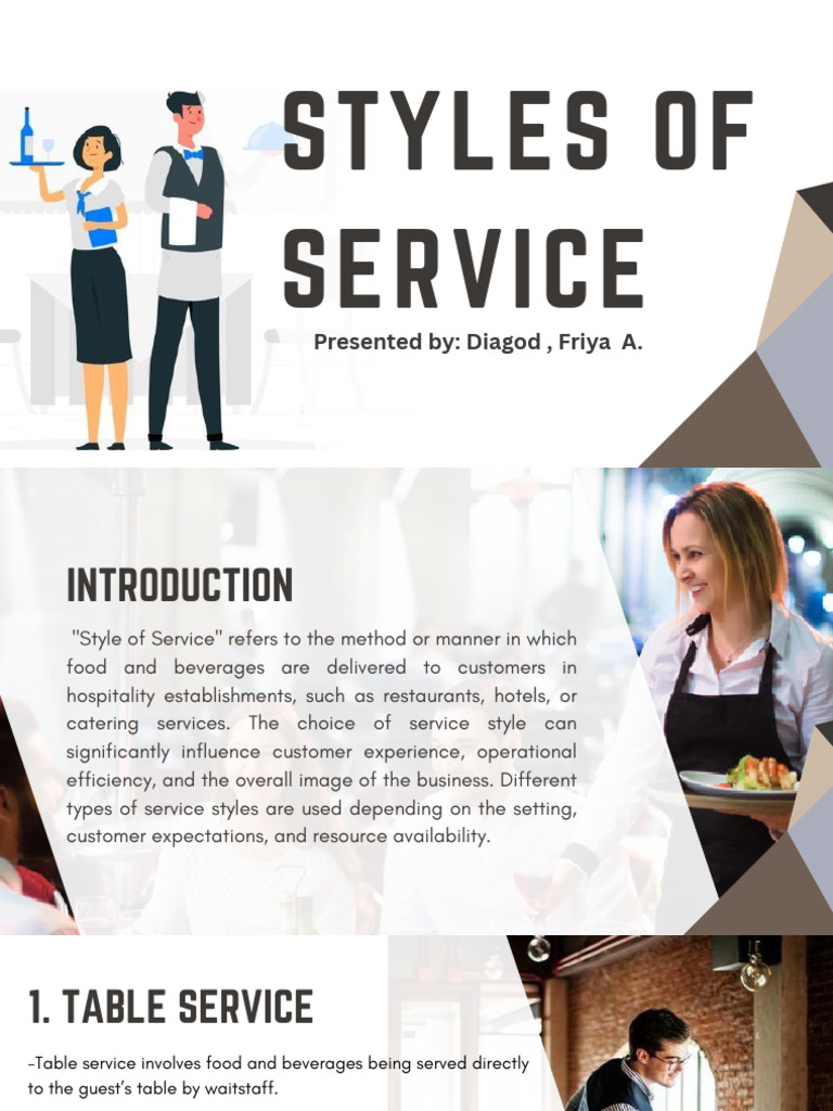 Types of Food Service Styles Explained | PDF | Restaurants | Foodservice