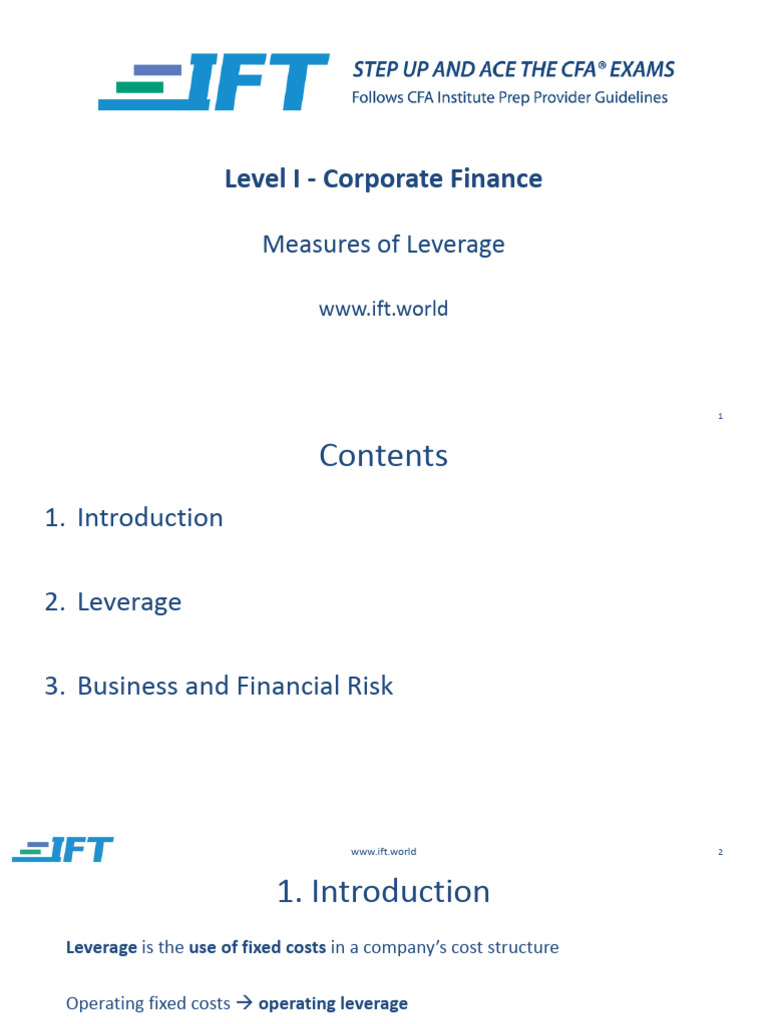 Understanding Corporate Finance Leverage | PDF | Leverage (Finance ...