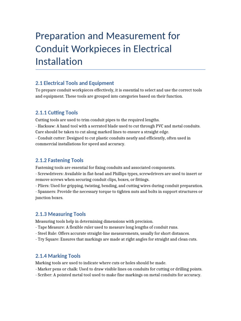 Tools and Techniques for Conduit Cutting | PDF | Screw | Tools