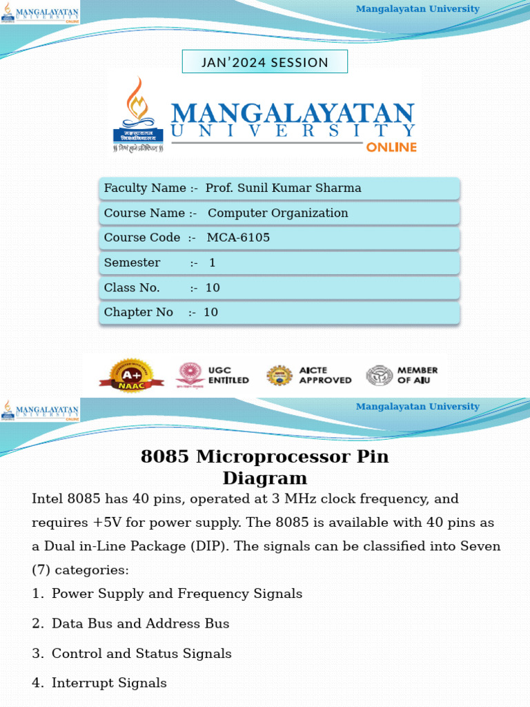 Computer Organization MCA 6105 Session 10 | PDF | Central Processing ...
