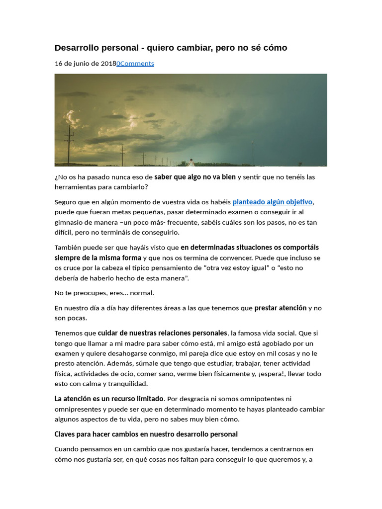 Claves para el desarrollo personal | PDF | Desarrollo personal | Sicología