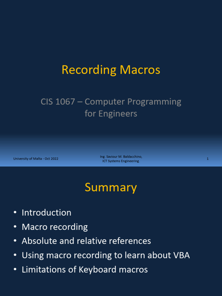 How to Record Macros in Excel | PDF | Macro (Computer Science ...