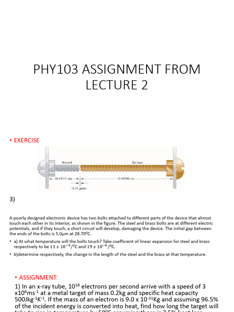 PHY103 Assignment: Heat and Expansion | PDF