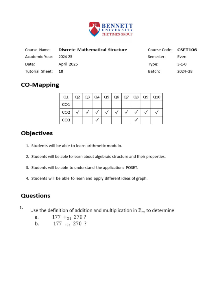 Tutorial 10 Solutions | PDF