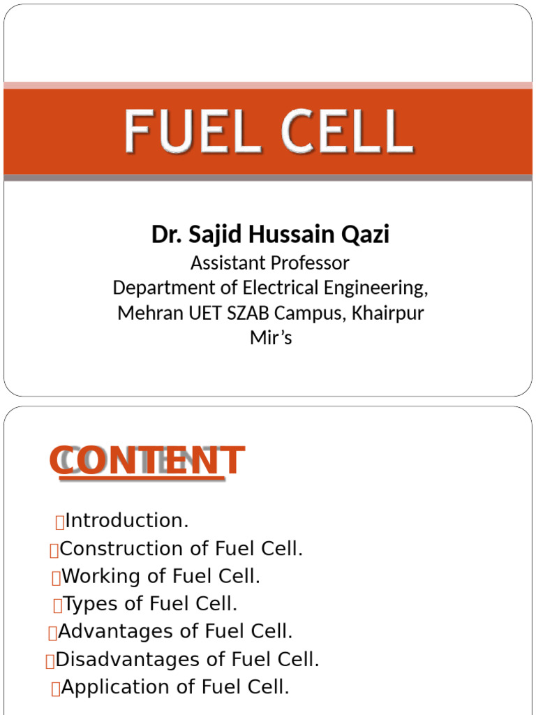 Fuel Cell Overview and Applications | PDF | Fuel Cell | Electrolyte
