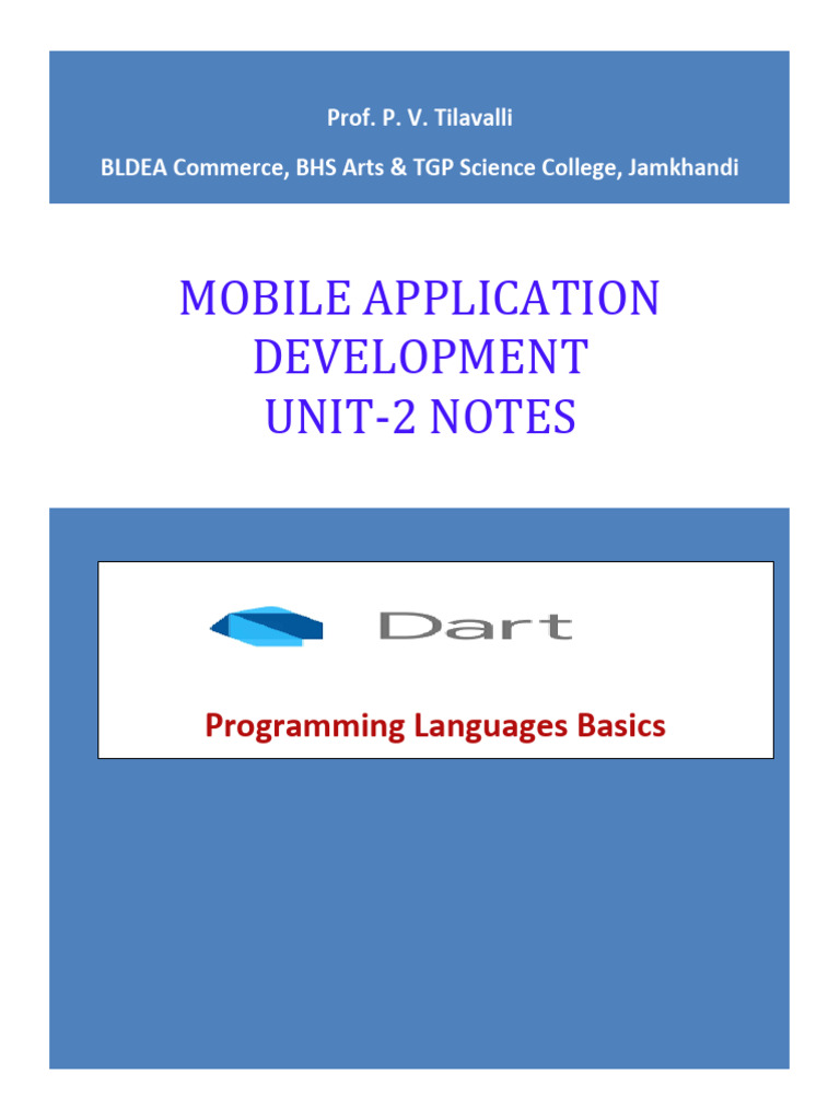 Mobile App Development Unit-2 Notes | PDF | Parameter (Computer ...