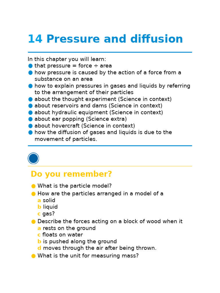 Understanding Pressure and Diffusion | PDF | Pressure | Weight