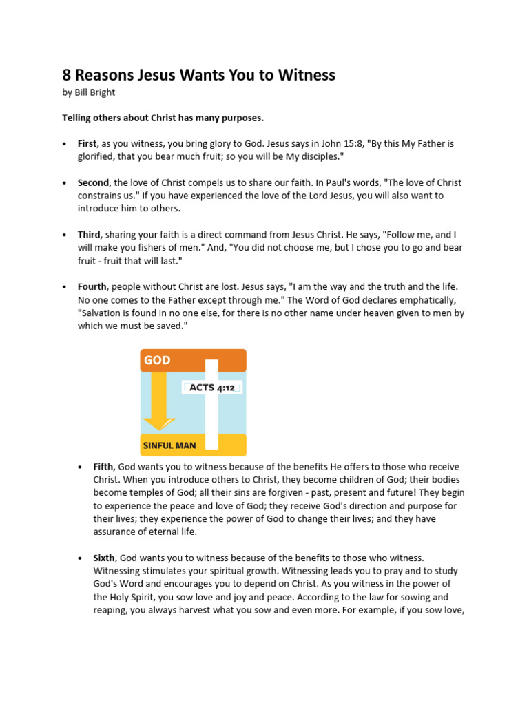 8 Reasons to Witness for Christ | PDF | Jesus | God The Father