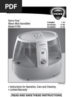 Download Vicks V790 Germ-Free Humidifier User Manual by Tom SN8722046 doc pdf