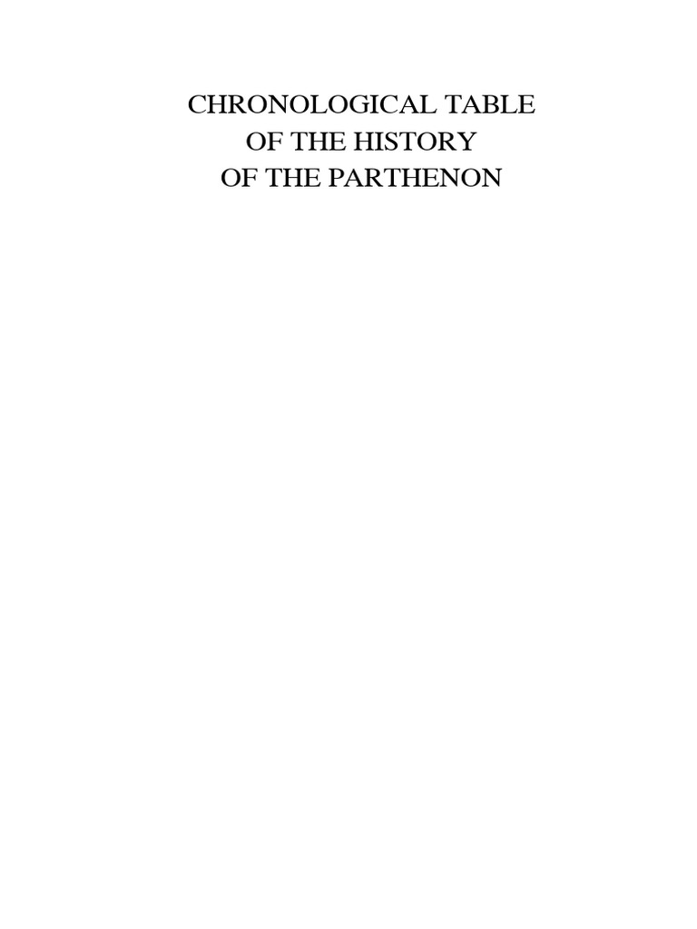 History of the Parthenon Timeline | PDF