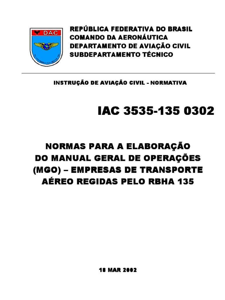 Normas para Manual de Operações Aéreas | PDF | Computadores