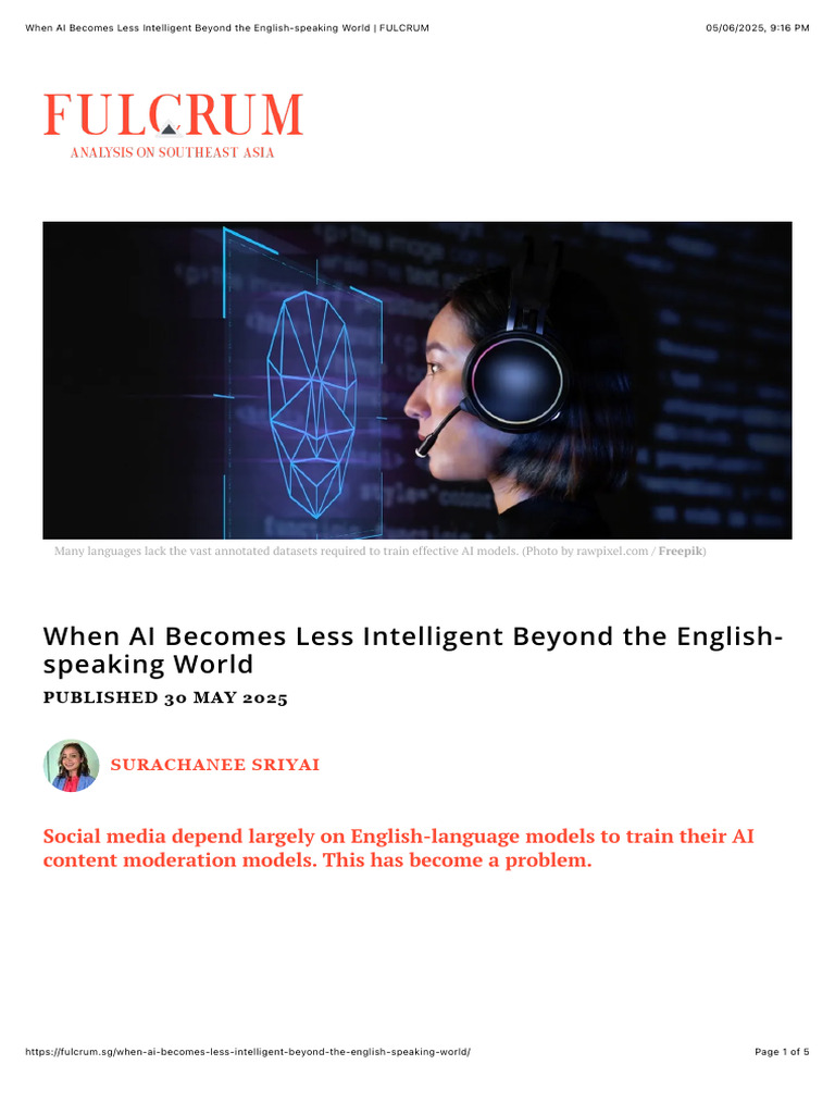 When AI Becomes Less Intelligent Beyond The English-Speaking World ...