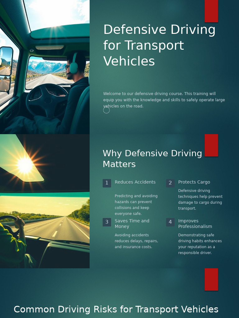 Defensive Driving For Transport Vehicles | PDF | Driving | Traffic ...