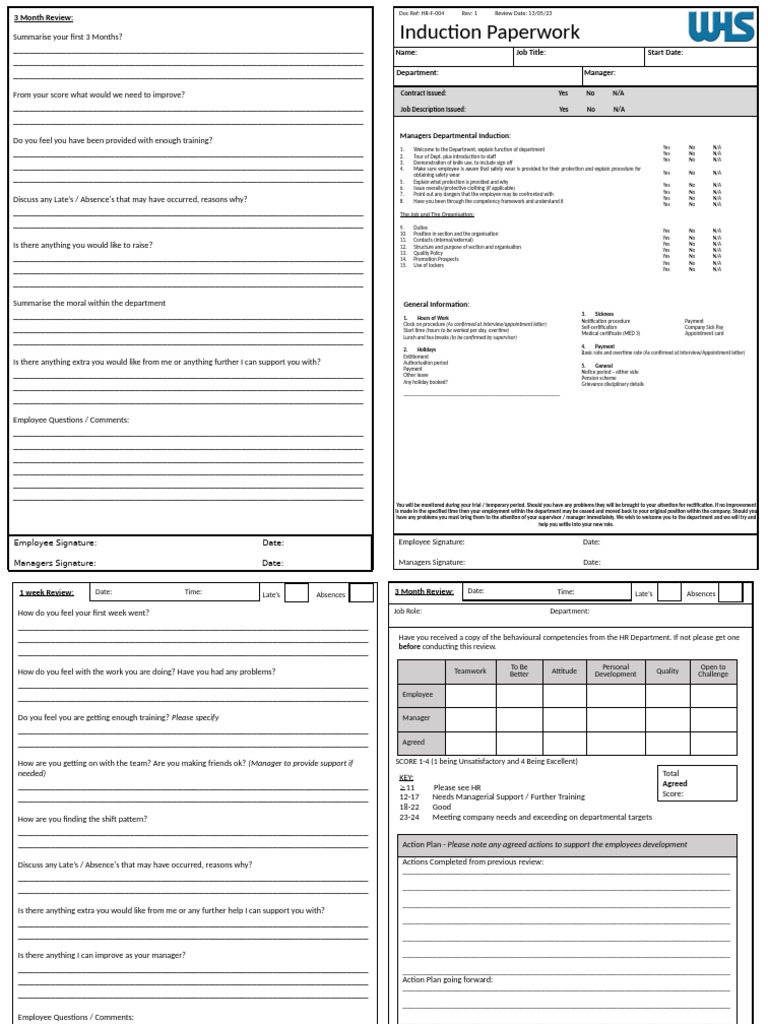 Employee Induction and Review Process | PDF | Overtime | Employment