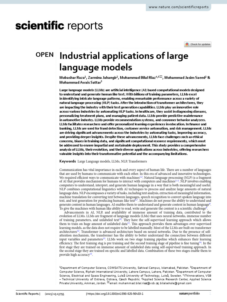 Industrial Uses of Large Language Models | PDF | Artificial ...