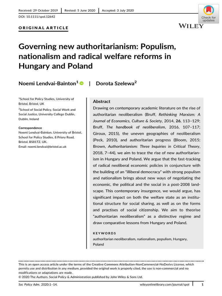 Authoritarian Neoliberalism in Hungary | PDF | Populism | Neoliberalism