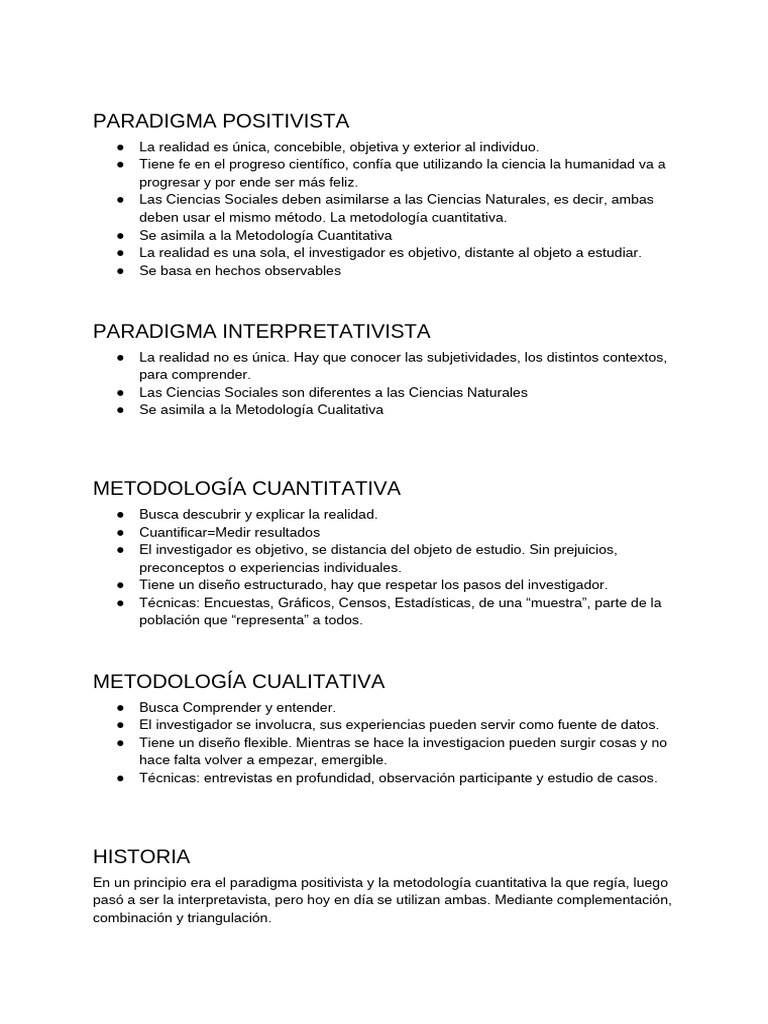 Comparativa de Paradigmas en Investigación | PDF