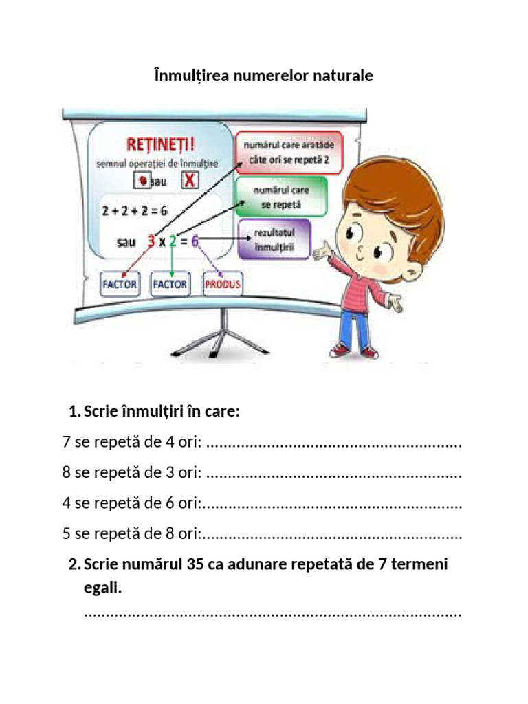 4 Inmultirea Numerelor Naturale | PDF