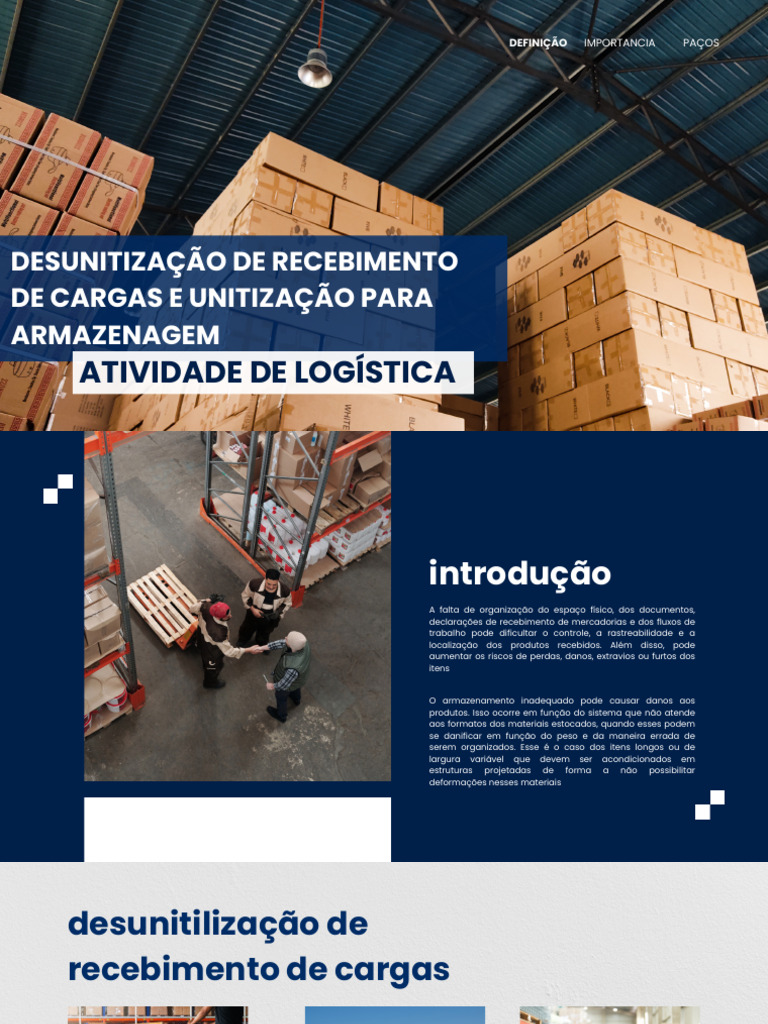 Blue and White Modern Simple Minimalist Grid Logistic Presentation ...