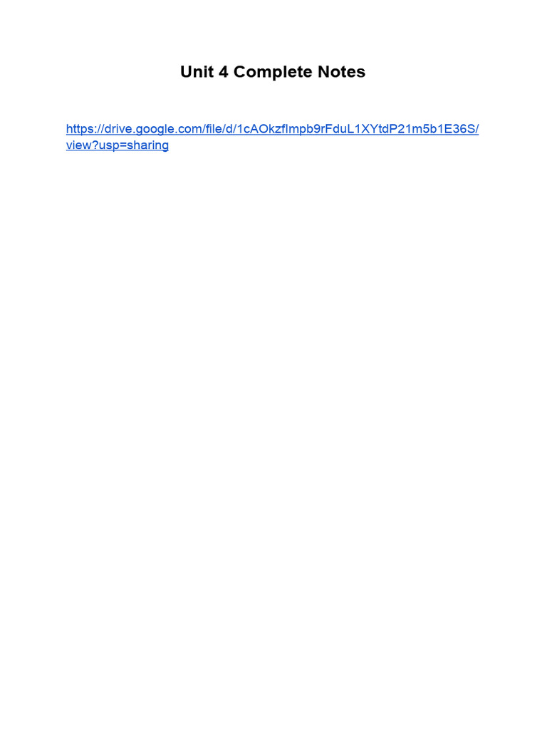 Unit 4 Comprehensive Notes | PDF