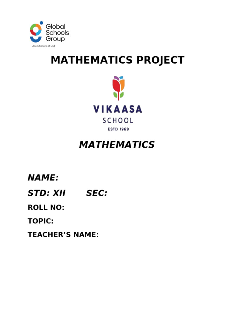 Maths Project Format-3 | PDF