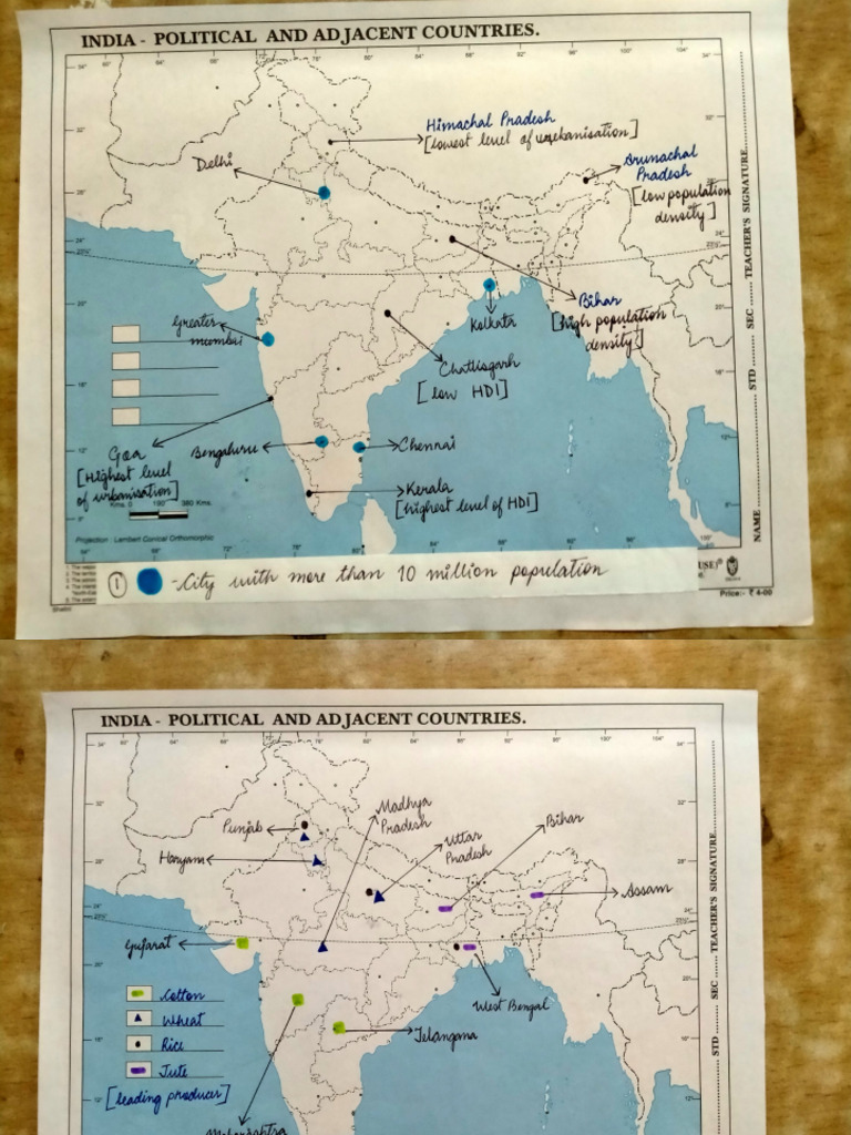 India Map Work XII | PDF
