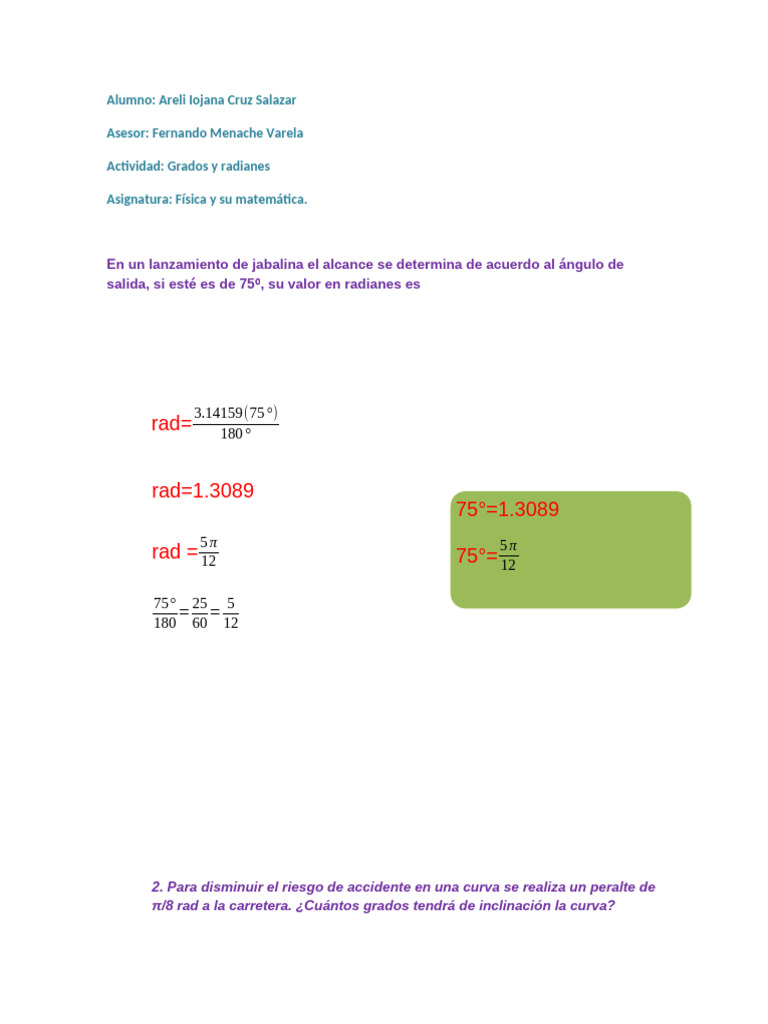 Grados y Radianes | PDF