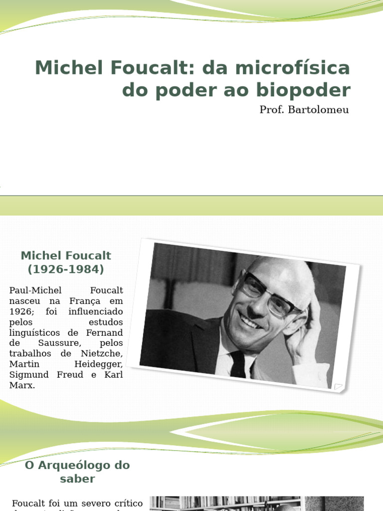 Foucault: Poder, Biopoder e Sociedade | PDF | Poder (social e político ...