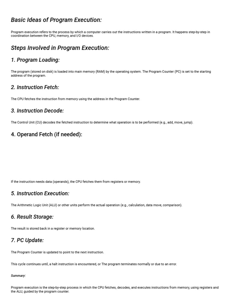 Basic Ideas of Program Execution | PDF