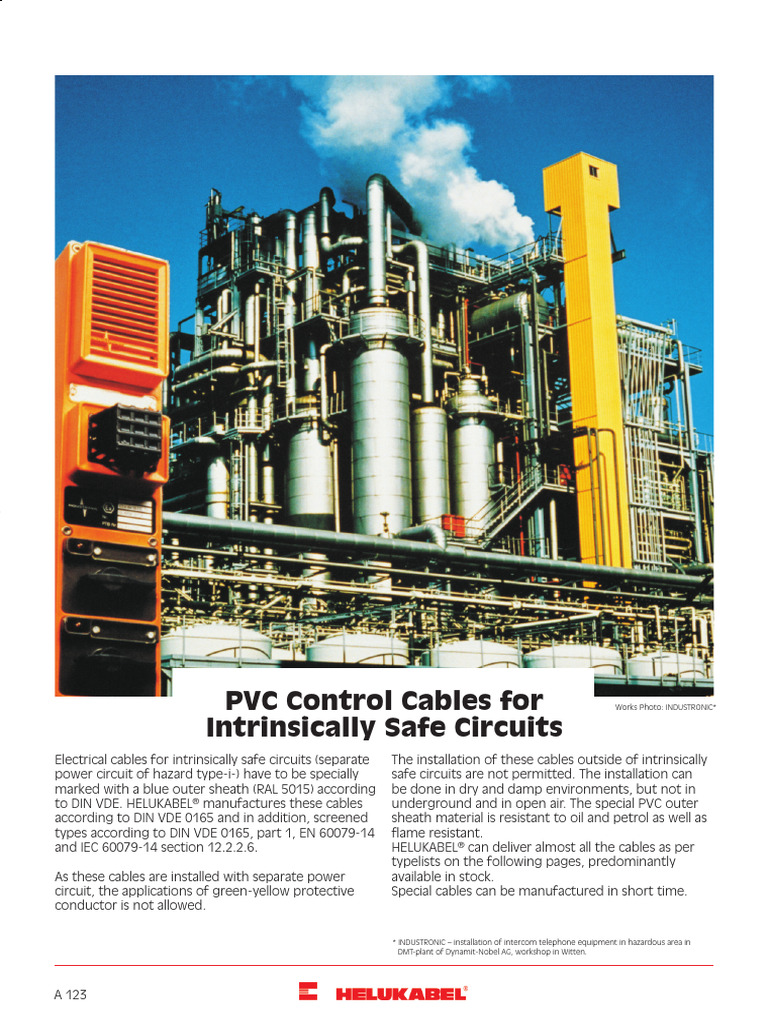 PVC Cables for Intrinsically Safe Circuits | PDF