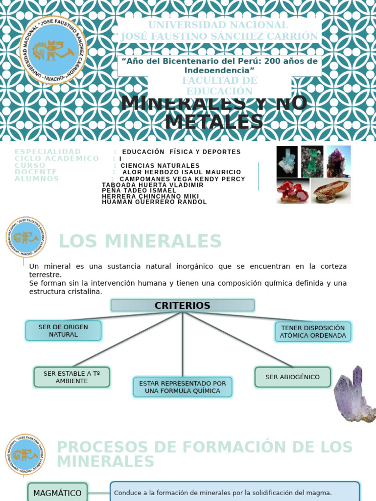 Minerales y No Metales | PDF | Minerales | Magma