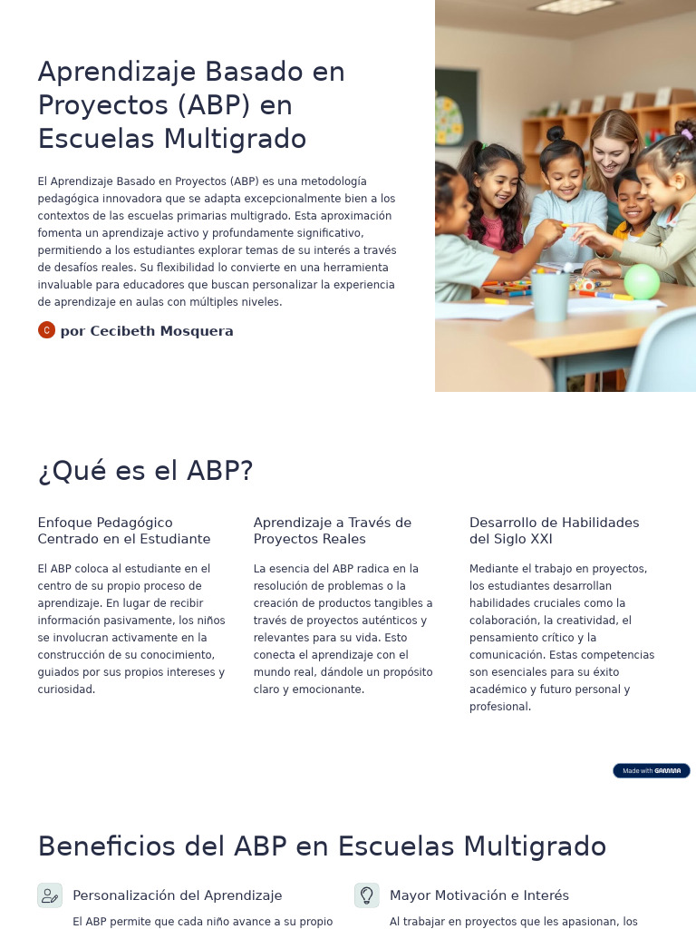 ABP en Escuelas Multigrado: Beneficios y Ejemplos | PDF | Evaluación ...