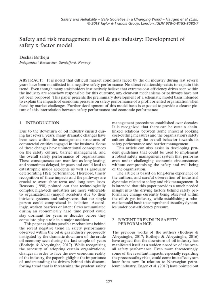 Safety and Risk Management in Oil Gas Industry Dev | PDF | Risk ...